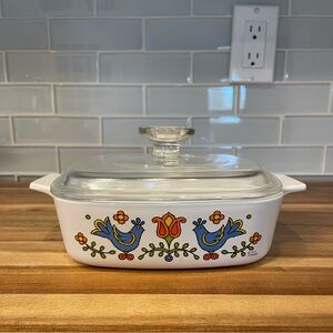 Corningware “Country Festival” 1qt Casserole Dish with Lid